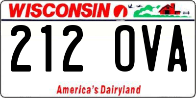 WI license plate 212OVA