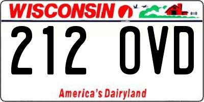 WI license plate 212OVD