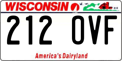 WI license plate 212OVF
