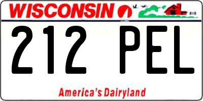WI license plate 212PEL