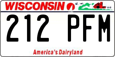 WI license plate 212PFM