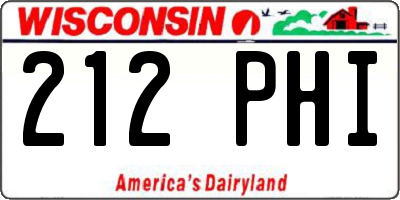 WI license plate 212PHI