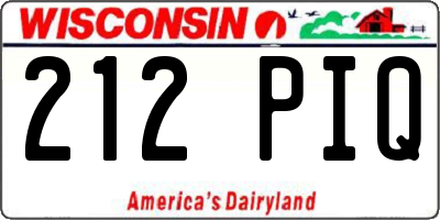 WI license plate 212PIQ