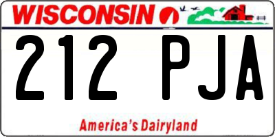 WI license plate 212PJA