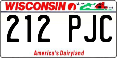 WI license plate 212PJC