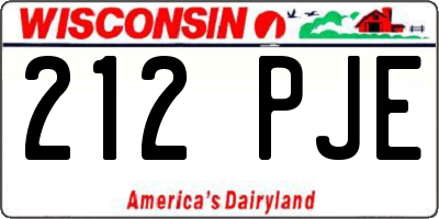 WI license plate 212PJE