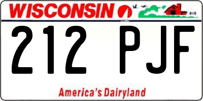 WI license plate 212PJF