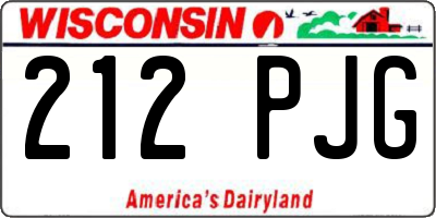 WI license plate 212PJG