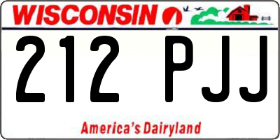 WI license plate 212PJJ
