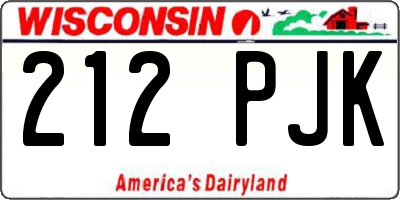 WI license plate 212PJK