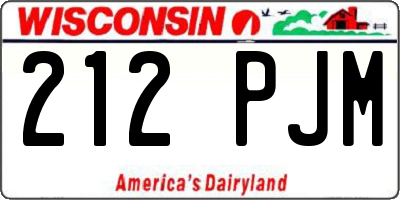 WI license plate 212PJM