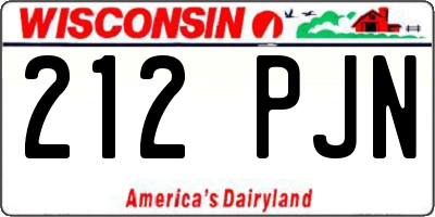WI license plate 212PJN