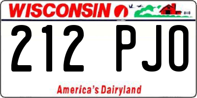 WI license plate 212PJO