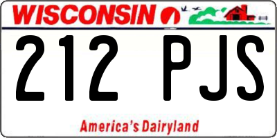 WI license plate 212PJS