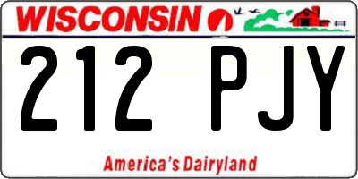 WI license plate 212PJY