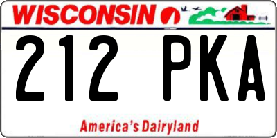 WI license plate 212PKA