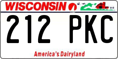 WI license plate 212PKC