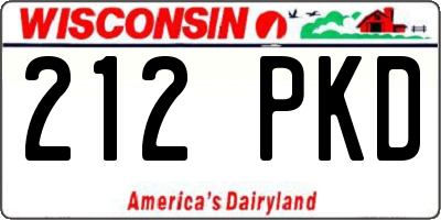 WI license plate 212PKD