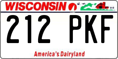 WI license plate 212PKF