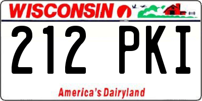 WI license plate 212PKI