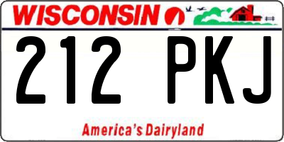 WI license plate 212PKJ