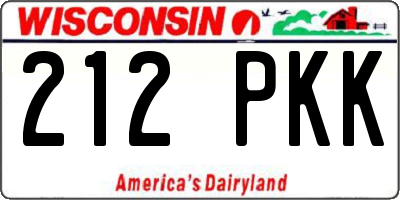 WI license plate 212PKK