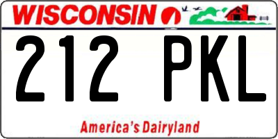 WI license plate 212PKL