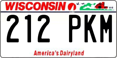 WI license plate 212PKM