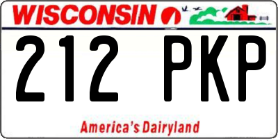 WI license plate 212PKP