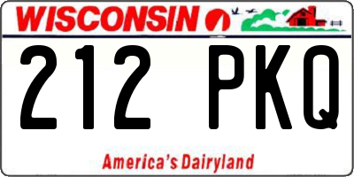WI license plate 212PKQ