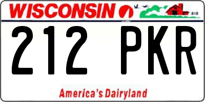 WI license plate 212PKR