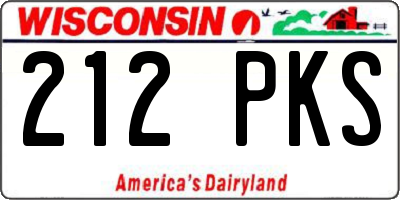 WI license plate 212PKS