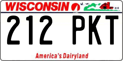 WI license plate 212PKT