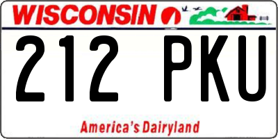 WI license plate 212PKU
