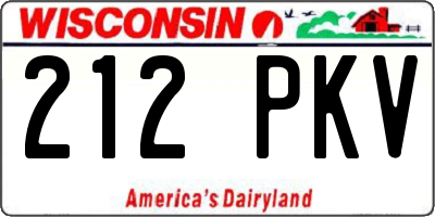 WI license plate 212PKV