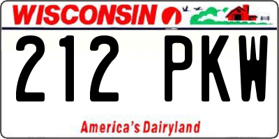 WI license plate 212PKW