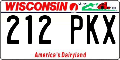 WI license plate 212PKX