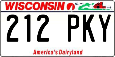WI license plate 212PKY