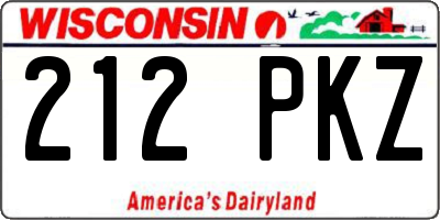 WI license plate 212PKZ
