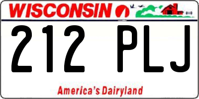 WI license plate 212PLJ