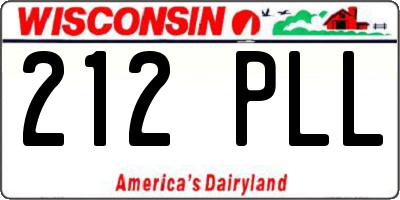 WI license plate 212PLL