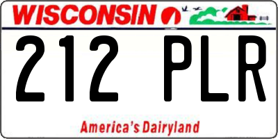 WI license plate 212PLR
