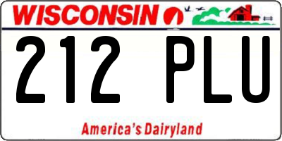 WI license plate 212PLU