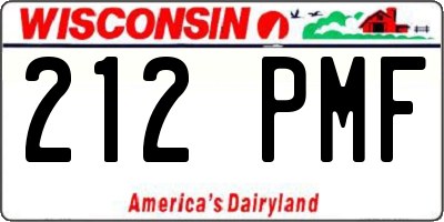 WI license plate 212PMF