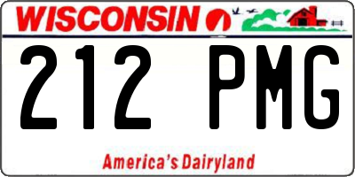 WI license plate 212PMG