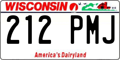 WI license plate 212PMJ