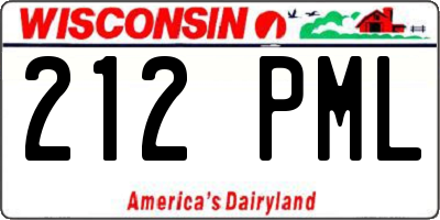WI license plate 212PML