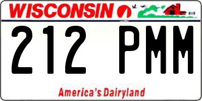 WI license plate 212PMM