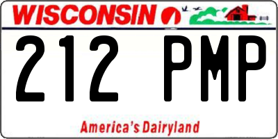 WI license plate 212PMP