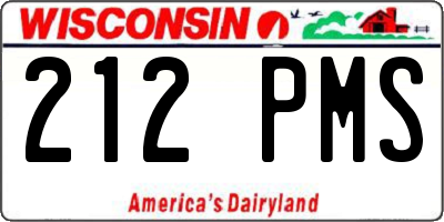 WI license plate 212PMS